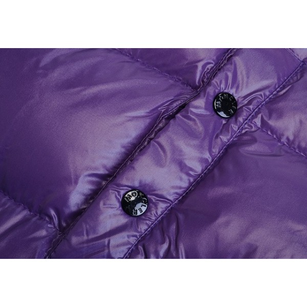 Moncler Moda Breve collare della pelliccia e cinturino Slim Viola Cappotti uscita